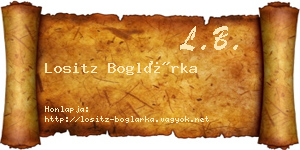 Lositz Boglárka névjegykártya